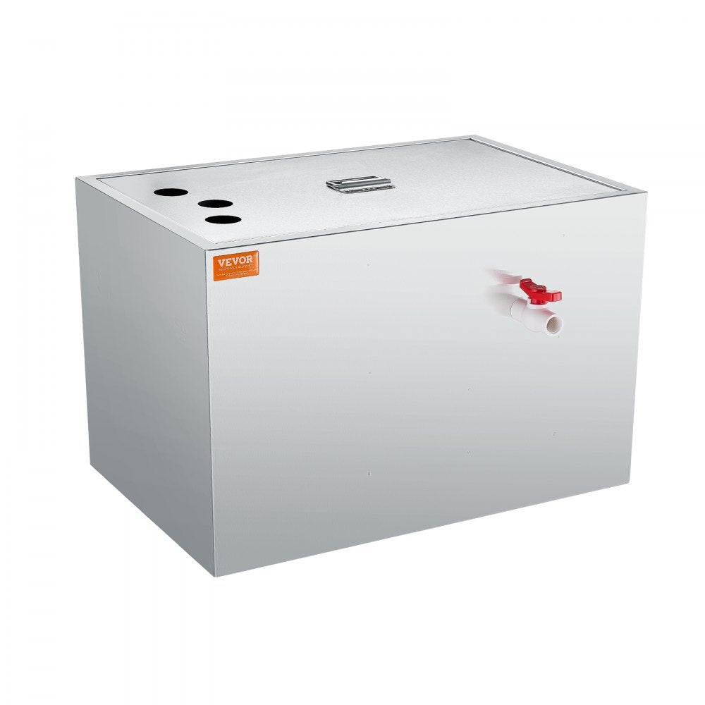 VEVOR Commercial Grease Trap, 40 LBS Grease Interceptor, Top Inlet Interceptor, Under Sink Stainless Steel Grease Trap, 10 GPM Waste Water Oil-water Separator, for Restaurant Canteen Home Kitchen