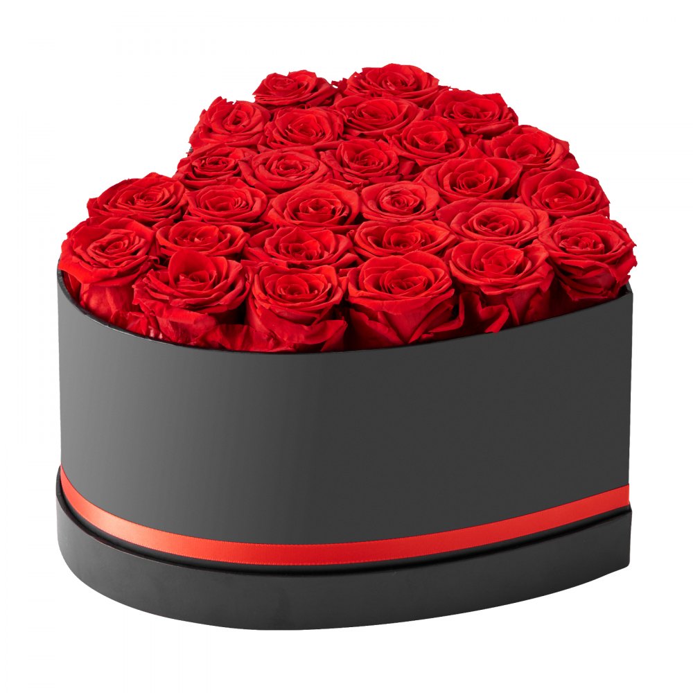 VEVOR Forever Flowers, 27 Preserved Roses in a Heart Shape Box, Eternal Flowers Immortal Bouquet Birthday Present for Delivery Prime Women Her Wife Mothers, Anniversary, Valentine's Day,Christmas, Red
