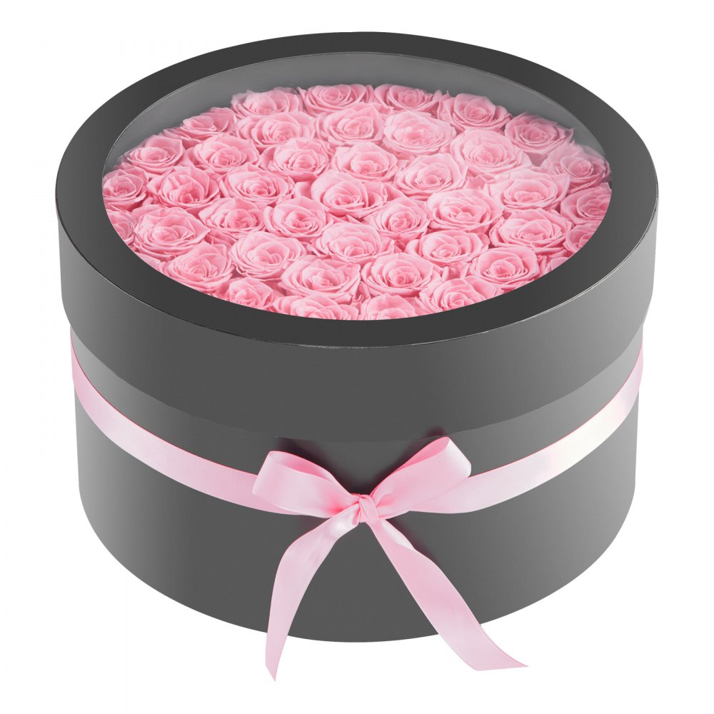 VEVOR Forever Flowers, 50 Preserved Roses in a Box, Eternal Flowers Immortal Bouquet Birthday Present for Delivery Prime Women Her Wife Mothers, Anniversary, Valentine's Day,Christmas, Sweet Pink