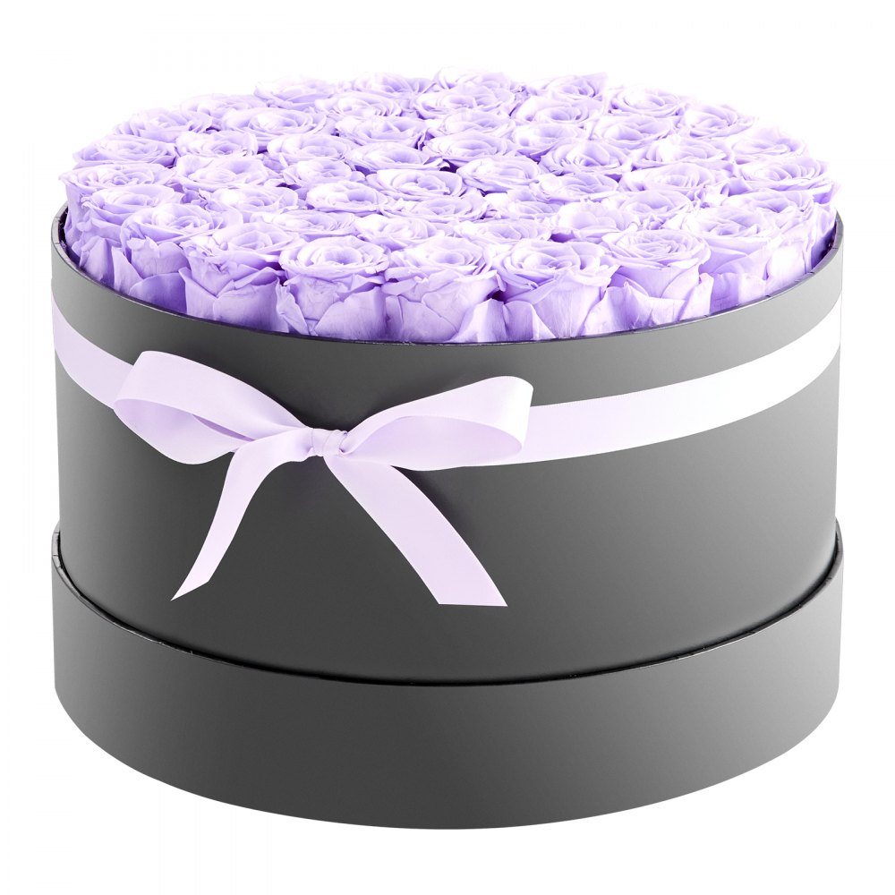VEVOR Forever Flowers, 50 Preserved Roses in a Box, Eternal Flowers Immortal Bouquet Birthday Present for Women Her Wife Mothers, Anniversary, Valentine's Day,Christmas, Lavender Purple
