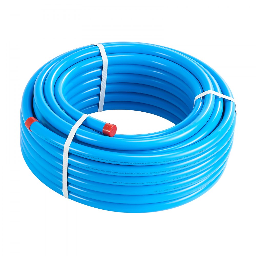 VEVOR Air Compressor Line Kit, 100FT x 3/4", HDPE-Aluminum Compressed Air Piping System, Leak-Proof, Pressure-Resistant & Easy-to-Install, Compressed Air Line Tubing Kit for Garages Workshops, Blue