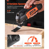 VEVOR Multitool Oscillating Tool, 4Amps Electric Oscillating Multi Tool Corded with 6 Variable Speeds 7000 - 19000 OPM, 3.2° Oscillating Angle, 13PCS Saw Accessories, LED Work Light & Tool Bag