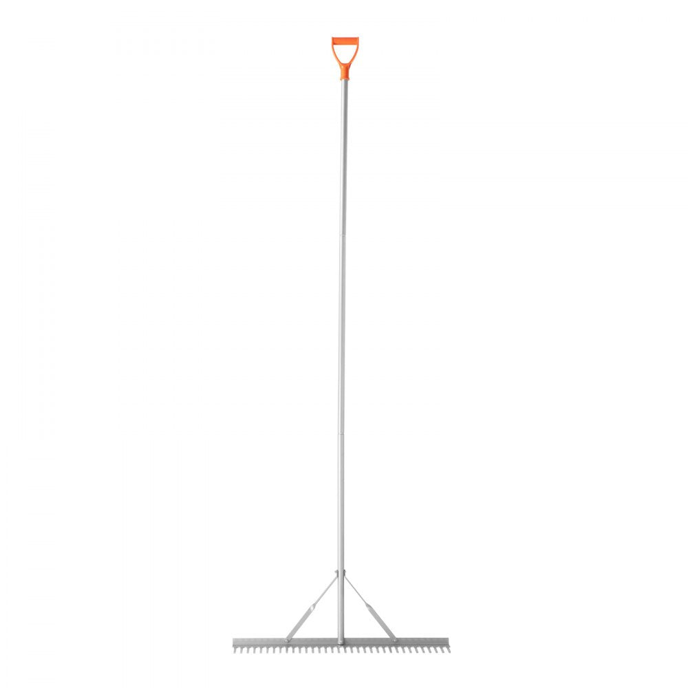 VEVOR Landscape Rake, 36 inch Wide Head 102 inch Handle, Large Heavy Duty Aluminum Landscaping Leaf Rake Tool, Asphalt Level for Loosening Soil, Garden & Yard, Pond Gravel & Beach Lawn Care, 52ft Rope