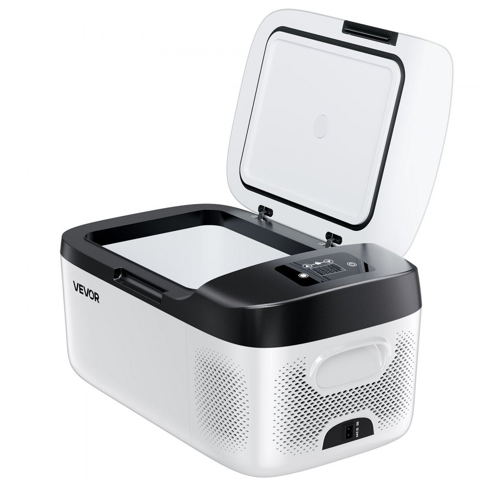 VEVOR Car Refrigerator, DC 12/24V AC100-240V Compressor Electric Cooler, -4°F to 68°F Car Fridge with APP Control, 16 QT Cars Freezer for RVs, Campsites, Boats, Camping, Fishing, 60W Portable Freezer