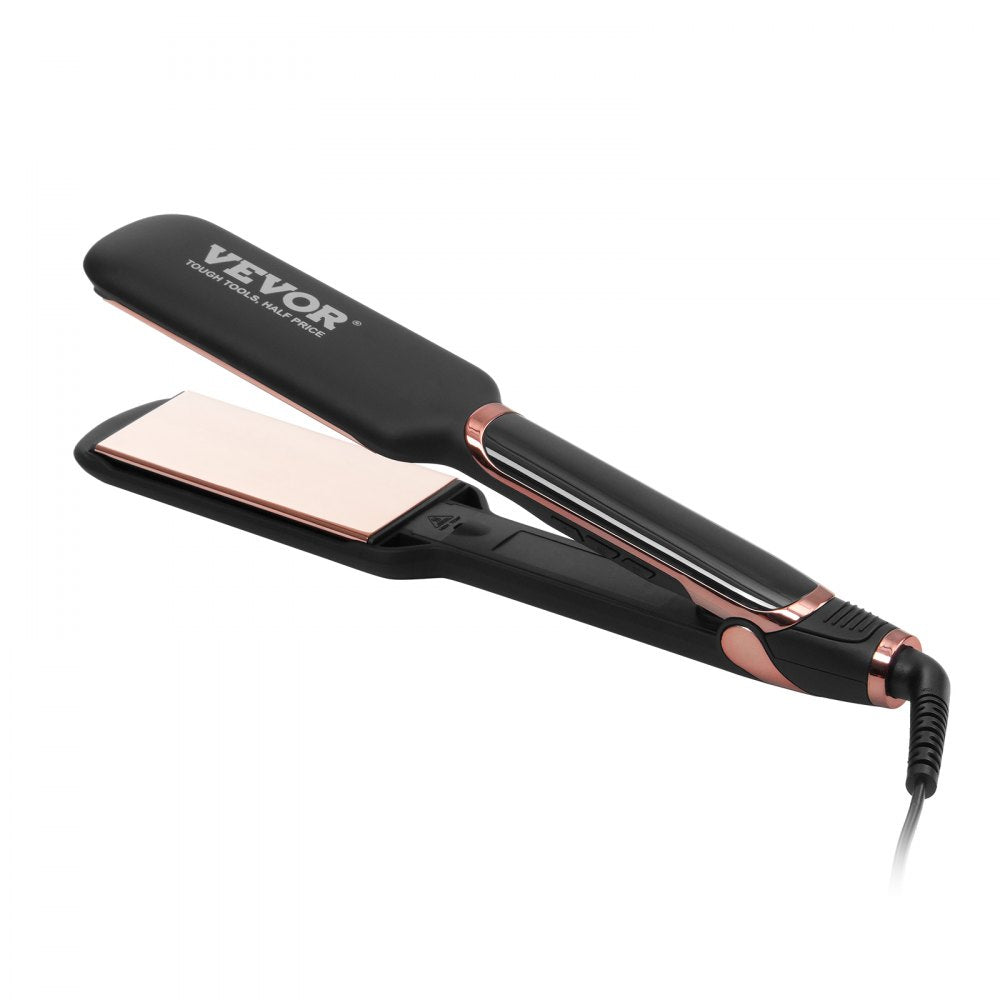 VEVOR Titanium Hair Straightener, 2-inch - Features Infrared, Negative Ions, Dual Voltage (110V/240V), LCD Screen & 11 Temperature Settings, Ideal for Salon, Home & Travel