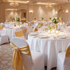 VEVOR 150 Pcs White Chair Covers, Polyester Spandex Chair Cover, Stretch Slipcovers for Wedding Party Dining Banquet Flat-Front Chair Covers, Fits Chair Measures up to 17.72 x 18.11 x 30.31 inch