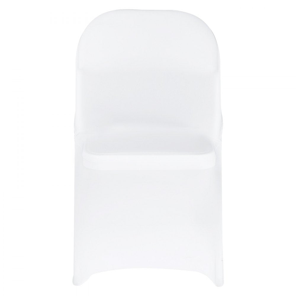 VEVOR 150 Pcs White Chair Covers, Polyester Spandex Chair Cover, Stretch Slipcovers for Wedding Party Dining Banquet Flat-Front Chair Covers, Fits Chair Measures up to 17.72 x 18.11 x 30.31 inch