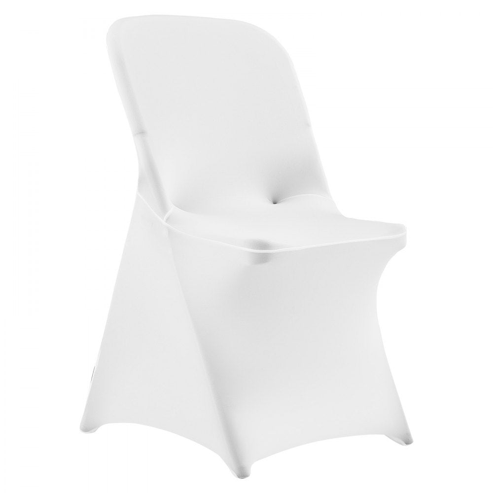 VEVOR 30 Pcs White Chair Covers, Polyester Spandex Chair Cover, Stretch Slipcovers for Wedding Party Dining Banquet Flat-Front Chair Covers, Fits Chair Measures up to 18.11 x 19.69 x 33.86 inch