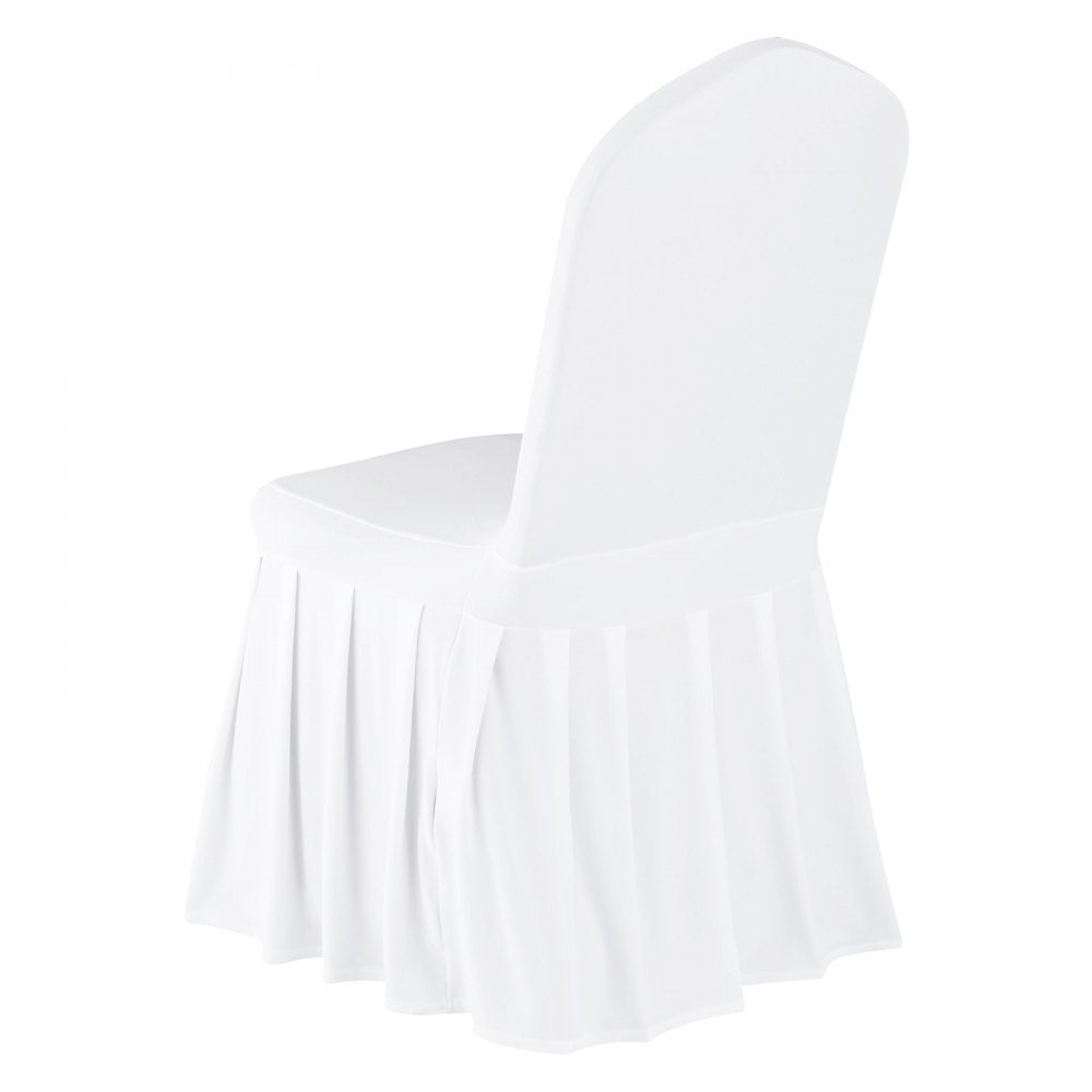 VEVOR 30 Pcs White Chair Covers, Polyester Spandex Chair Cover, Stretch Slipcovers for Wedding Party Dining Banquet Flat-Front Chair Covers, Fits Chair Measures up to 20.08 x 17.72 x 37.4 inch