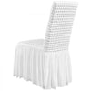 VEVOR Stretch Spandex Folding Chair Covers, Universal Fitted Chair Cover with Skirt, Removable Washable Protective Slipcovers, for Wedding, Holiday, Banquet, Party, Celebration, Dining (4 PCS White)