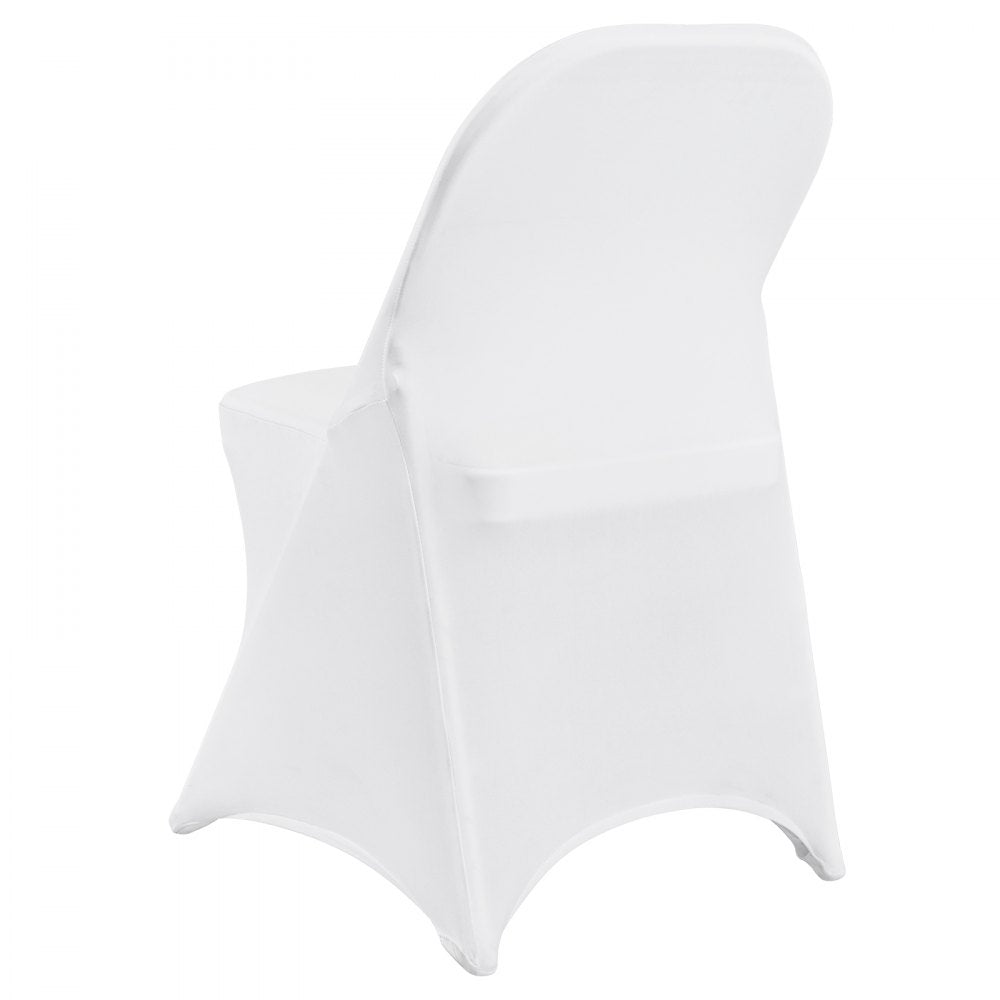 VEVOR Stretch Spandex Folding Chair Covers, Universal Fitted Chair Cover, Removable Washable Protective Slipcovers, for Wedding, Holiday, Banquet, Party, Celebration, Dining (50PCS White)