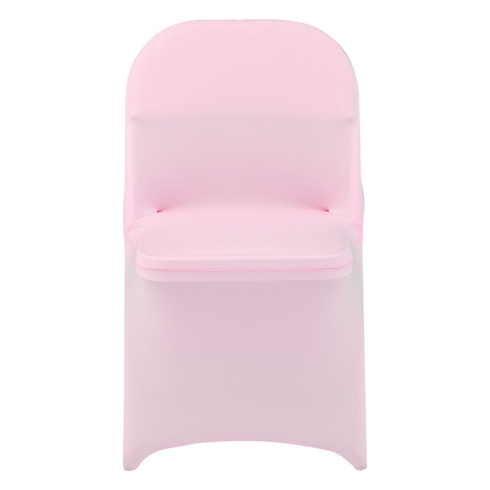 VEVOR 50 Pcs Pink Chair Covers, Polyester Spandex Chair Cover, Stretch Slipcovers for Wedding Party Dining Banquet Flat-Front Chair Covers, Fits Chair Measures up to 17.72 x 18.11 x 30.31 inch