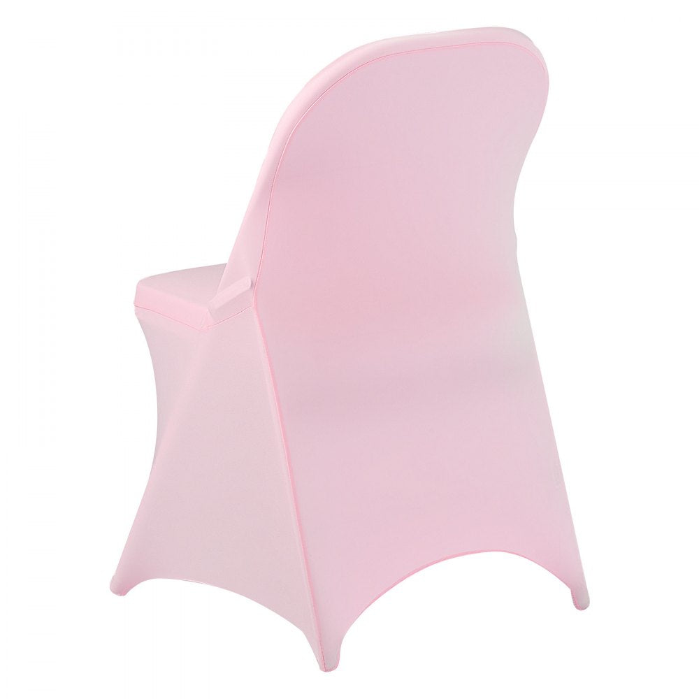 VEVOR 50 Pcs Pink Chair Covers, Polyester Spandex Chair Cover, Stretch Slipcovers for Wedding Party Dining Banquet Flat-Front Chair Covers, Fits Chair Measures up to 17.72 x 18.11 x 30.31 inch