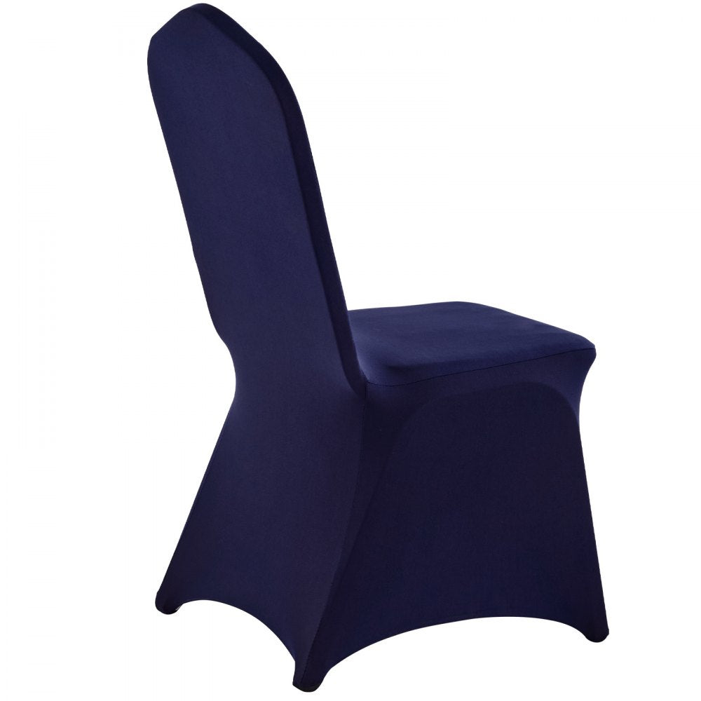 VEVOR 50 Pcs Navy Blue Chair Covers, Polyester Spandex Chair Cover, Stretch Slipcovers for Wedding Party Dining Banquet Flat-Front Chair Covers, Fits Chair Measures up to 20.08 x 17.72 x 37.4 inch
