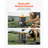 VEVOR Camping Rocket Stove, Wood Burning Portable Rocket Stove with Carrying Bag for Backpacking, SPCC Steel, Double Door, Burn Twigs, Sticks or Charcoals for Outdoor Cooking, Backyard, Camp Cooking
