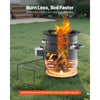VEVOR Camping Rocket Stove, Wood Burning Portable Rocket Stove with Carrying Bag for Backpacking, SPCC Steel, Double Door, Burn Twigs, Sticks or Charcoals for Outdoor Cooking, Backyard, Camp Cooking