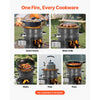 VEVOR Camping Rocket Stove, Wood Burning Portable Rocket Stove with Carrying Bag for Backpacking, SPCC Steel, Double Door, Burn Twigs, Sticks or Charcoals for Outdoor Cooking, Backyard, Camp Cooking