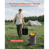VEVOR Camping Rocket Stove, Wood Burning Portable Rocket Stove with Carrying Bag for Backpacking, SPCC Steel, Double Door, Burn Twigs, Sticks or Charcoals for Outdoor Cooking, Backyard, Camp Cooking