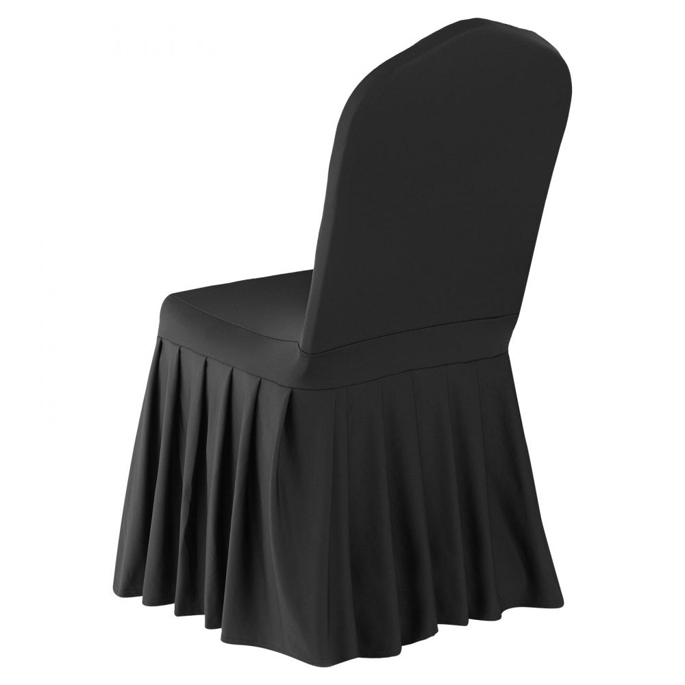 VEVOR 30 Pcs Black Chair Covers, Polyester Spandex Chair Cover, Stretch Slipcovers for Wedding Party Dining Banquet Flat-Front Chair Covers, Fits Chair Measures up to 20.08 x 17.72 x 37.4 inch