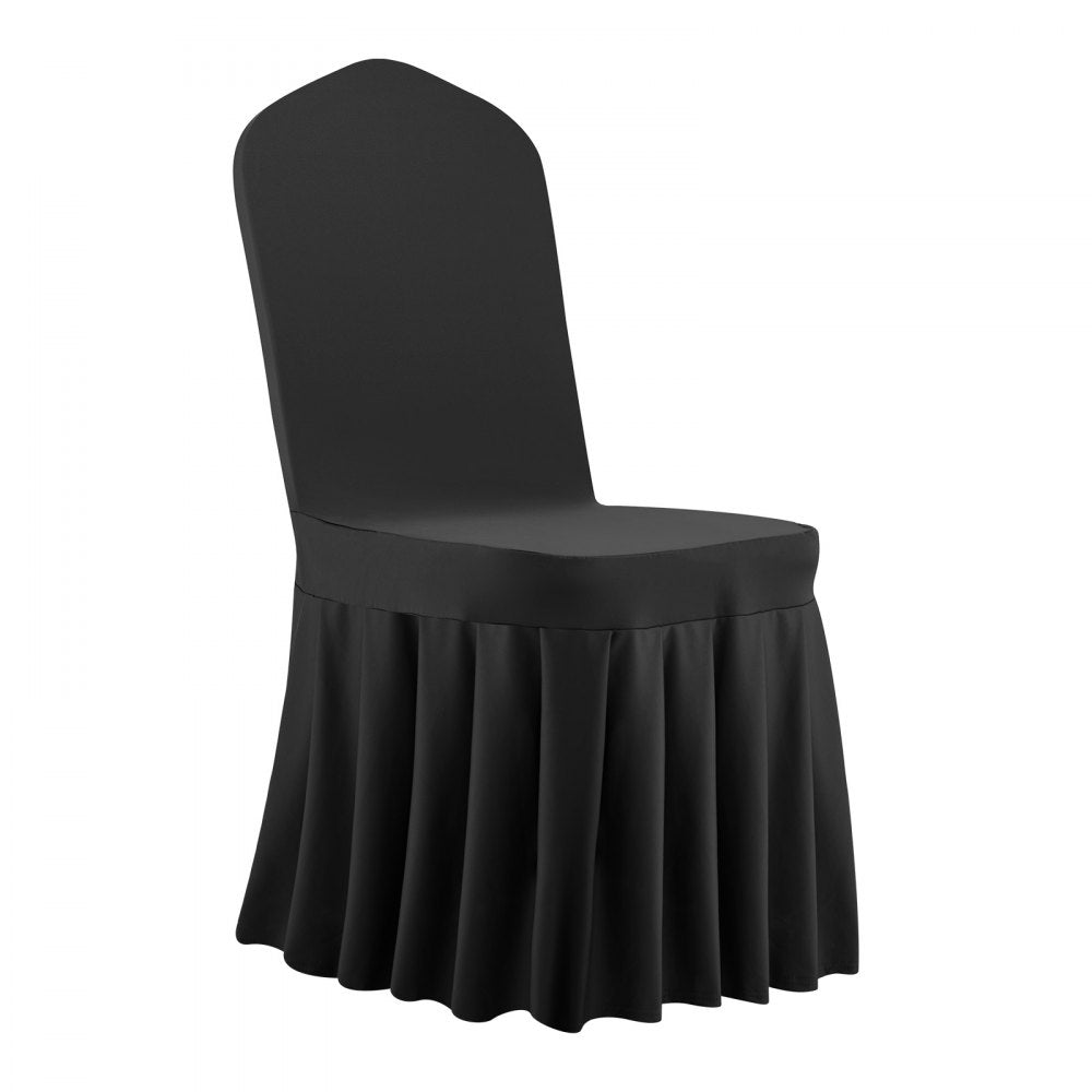VEVOR 30 Pcs Black Chair Covers, Polyester Spandex Chair Cover, Stretch Slipcovers for Wedding Party Dining Banquet Flat-Front Chair Covers, Fits Chair Measures up to 20.08 x 17.72 x 37.4 inch