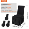 VEVOR Stretch Spandex Folding Chair Covers, Universal Fitted Chair Cover with Skirt, Removable Washable Protective Slipcovers, for Wedding, Holiday, Banquet, Party, Celebration, Dining (4 PCS Black)