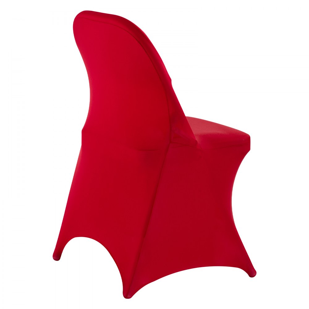 VEVOR 50 Pcs Red Chair Covers, Polyester Spandex Chair Cover, Stretch Slipcovers for Wedding Party Dining Banquet Flat-Front Chair Covers, Fits Chair Measures up to 17.72 x 18.11 x 30.31 inch
