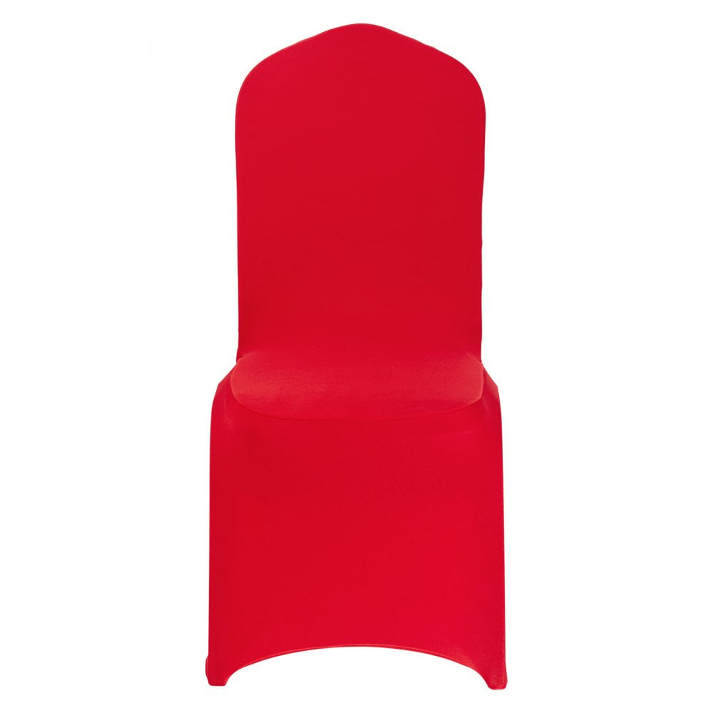 VEVOR 50 Pcs Red Chair Covers, Polyester Spandex Chair Cover, Stretch Slipcovers for Wedding Party Dining Banquet Flat-Front Chair Covers, Fits Chair Measures up to 20.08 x 17.72 x 37.4 inch