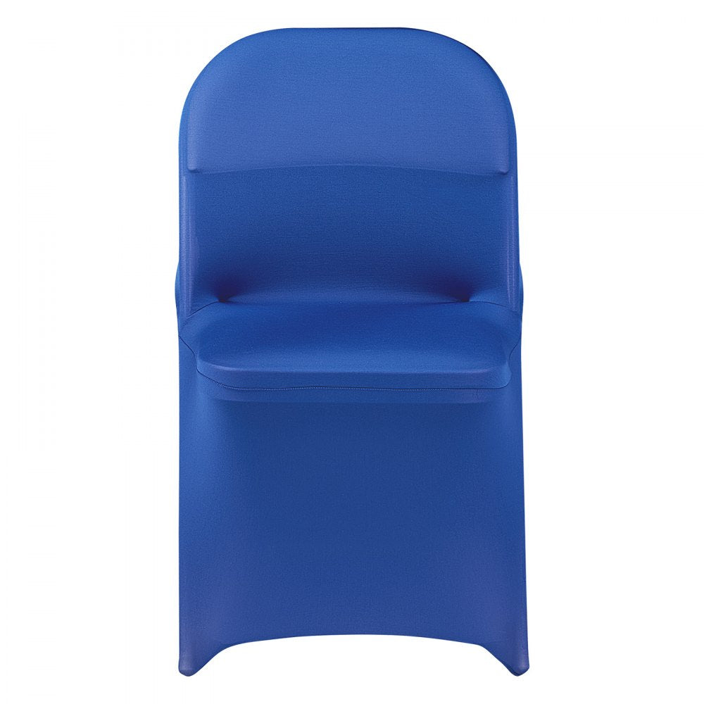 VEVOR 50 Pcs Blue Chair Covers, Polyester Spandex Chair Cover, Stretch Slipcovers for Wedding Party Dining Banquet Flat-Front Chair Covers, Fits Chair Measures up to 17.72 x 18.11 x 30.31 inch