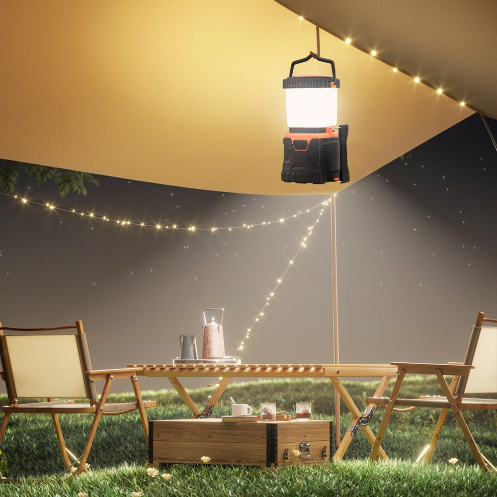 VEVOR LED Camping Lantern, All-in-one, 1000LM, 360° Illumination, 4 Lighting Modes, Battery Powered Light, Outdoor Robust Flashlight, Built to Last Light, Ideal for Hiking Fishing Outages Repairs
