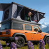 VEVOR Rooftop Tent Hard Shell, 2-3 Person Aluminum Roof Top Tent Hardshell with Tri-Color LED Light, Thick Mattress & 2 Windows, Waterproof Windproof Overland Camping Car Roof Rack for Jeep SUV Pickup