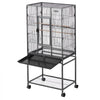 VEVOR Bird Cage, 24.6 x 16.7 x 53.9 inch, Flat Top, Wrought Iron Bird Flight Cage with Perches, Slide-Out Tray and Plastic Feeders, Casters, for Parrot, Blue Tit, Cockatiel, Canary, Budgerigar, Conure