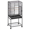 VEVOR Bird Cage, 24.6 x 16.7 x 53.9 inch, Flat Top, Wrought Iron Bird Flight Cage with Perches, Slide-Out Tray and Plastic Feeders, Casters, for Parrot, Blue Tit, Cockatiel, Canary, Budgerigar, Conure