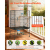 VEVOR Bird Cage, 36.6 x 22.8 x 59.5 inch, Flat Top, Wrought Iron Bird Flight Cage with Perches, Slide-Out Tray and Plastic Feeders, for Blue Tit, Cockatiel, Canary, Monk Parakeet, African Grey Parrot