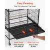 VEVOR Bird Cage, 36.6 x 22.8 x 59.5 inch, Flat Top, Wrought Iron Bird Flight Cage with Perches, Slide-Out Tray and Plastic Feeders, for Blue Tit, Cockatiel, Canary, Monk Parakeet, African Grey Parrot