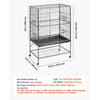 VEVOR Bird Cage, 36.6 x 22.8 x 59.5 inch, Flat Top, Wrought Iron Bird Flight Cage with Perches, Slide-Out Tray and Plastic Feeders, for Blue Tit, Cockatiel, Canary, Monk Parakeet, African Grey Parrot