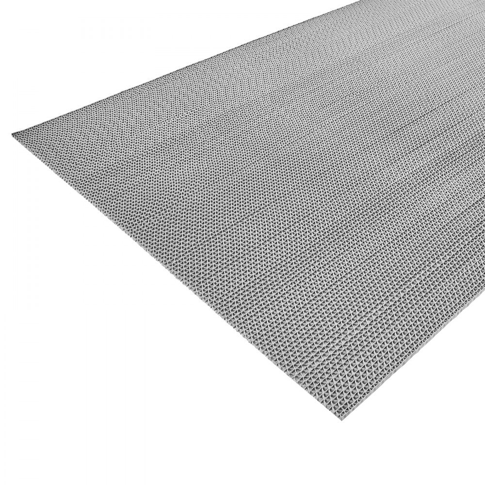 VEVOR Drainage Mat, 3 x 10 ft, PVC Non Slip Commercial Floor Mat, Wet Area Water Drain Splash Matting Hollow Doormat Roll, for Outdoor Indoor Restaurant Swimming Pool Patio Bathroom Washroom, Gray