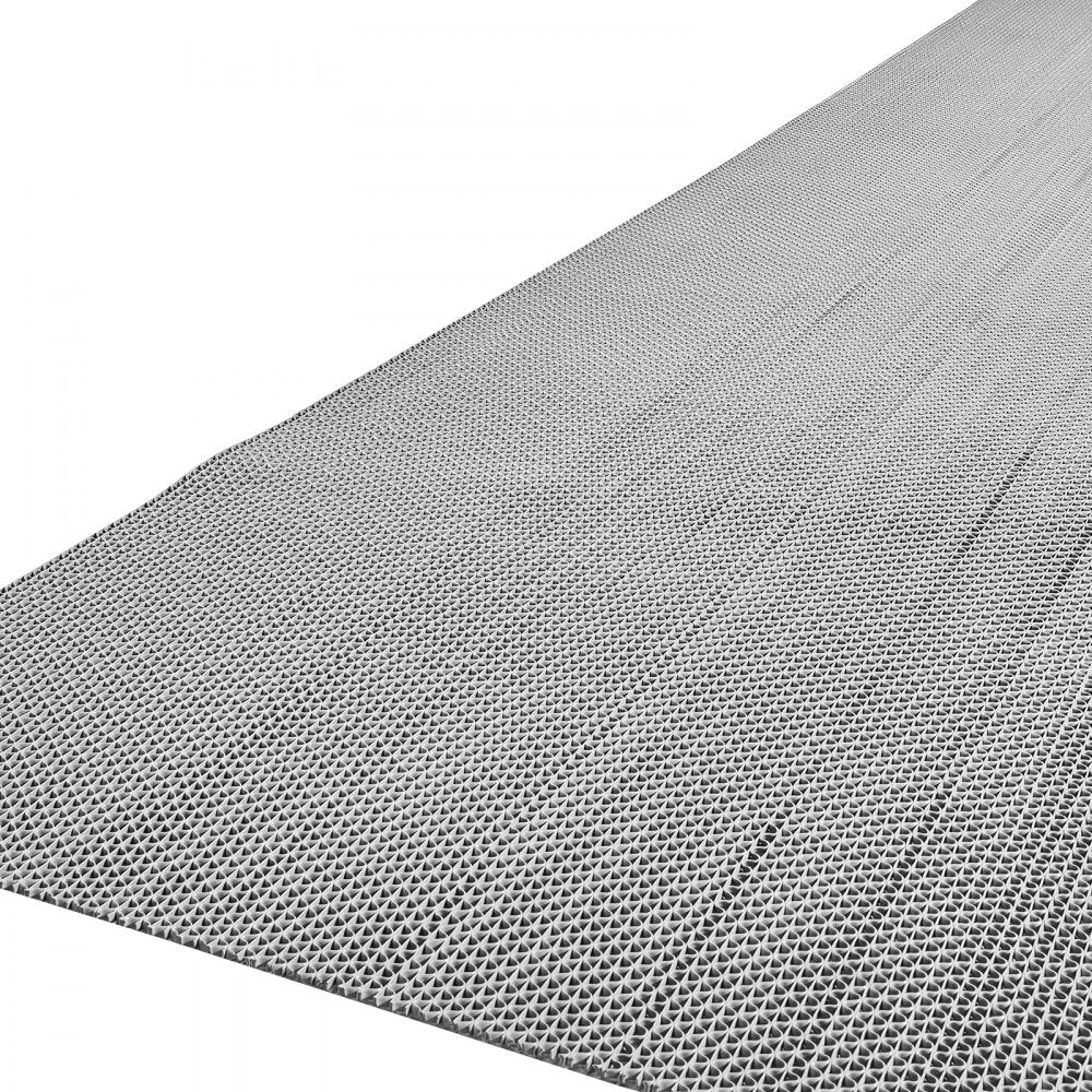 VEVOR Drainage Mat, 3 x 10 ft, PVC Non Slip Commercial Floor Mat, Wet Area Water Drain Splash Matting Hollow Doormat Roll, for Outdoor Indoor Restaurant Swimming Pool Patio Bathroom Washroom, Gray