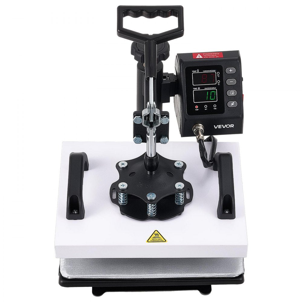 VEVOR Heat Press Machine 12 x 10 in Sublimation Press Machine Swing Away, Heat Up Fast and Even, Digital Precise Time and Temperature Control, for T-Shirts, Canvas Tote Bag, Pillowcases, Socks
