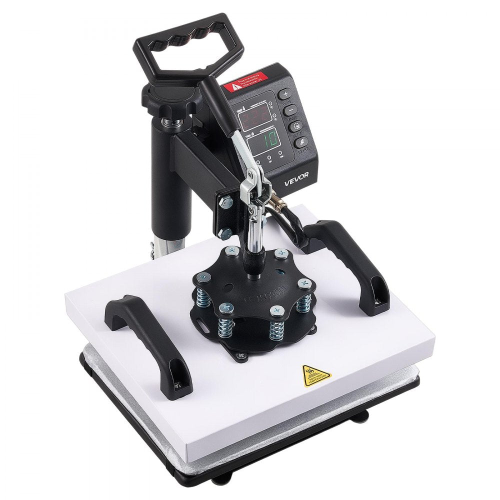 VEVOR Heat Press Machine 12 x 10 in Sublimation Press Machine Swing Away, Heat Up Fast and Even, Digital Precise Time and Temperature Control, for T-Shirts, Canvas Tote Bag, Pillowcases, Socks
