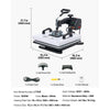 VEVOR Heat Press Machine, 15 x 15 in, 2-in-1 Multifunction, 360° Swing Away, 1200W Double Tube Fast and Even Heating, Digital Precise Control, Sublimation Press Machine for T-Shirts, Hats, Caps