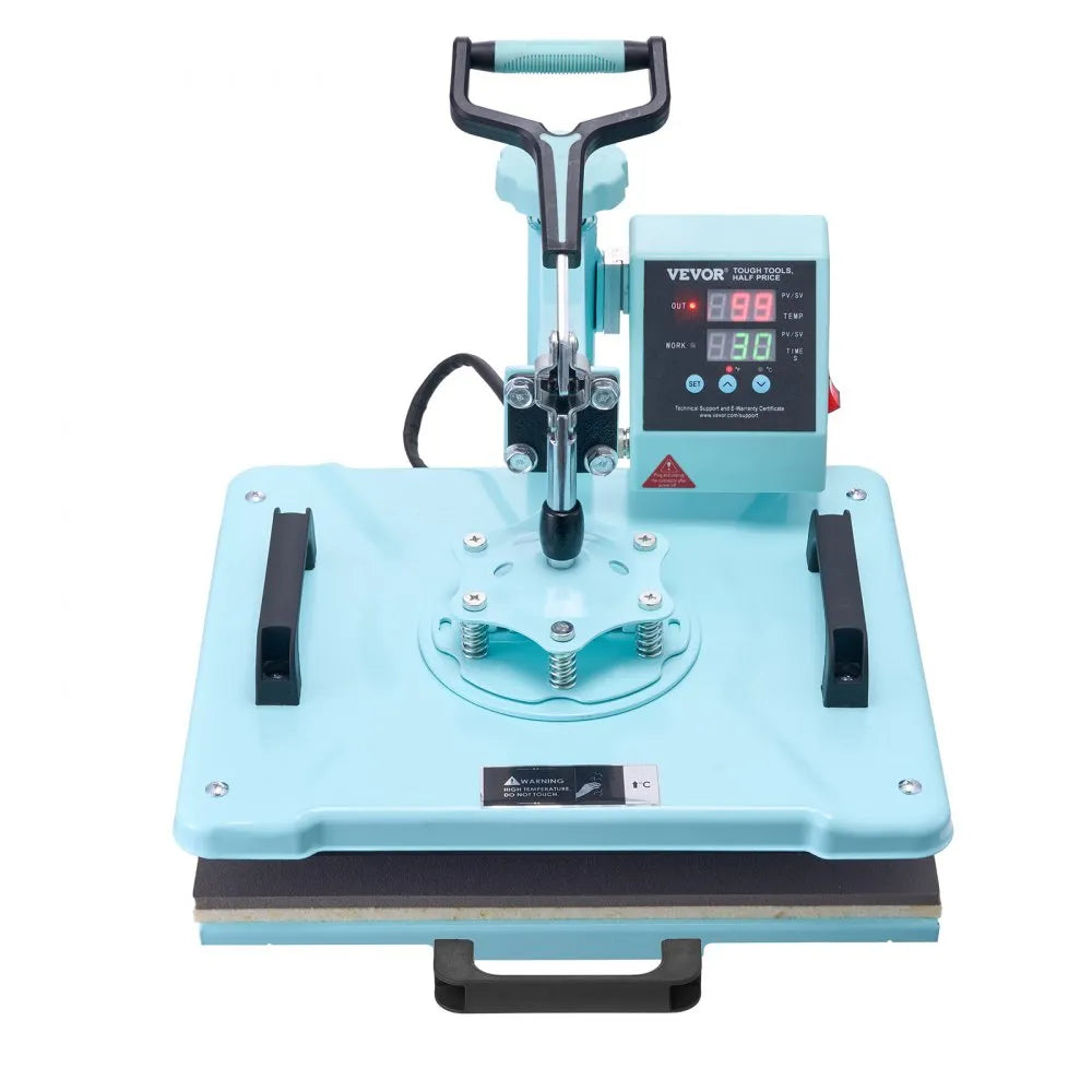 VEVOR Heat Press Machine, 12 x 15 inch, 2 in 1 Heat Transfer Machine with Hat Press, 360° Swing Away T-Shirt Pressing Machine, Digital Precise Control, Fast Even Heating for T-Shirts/Hats/Caps, Green