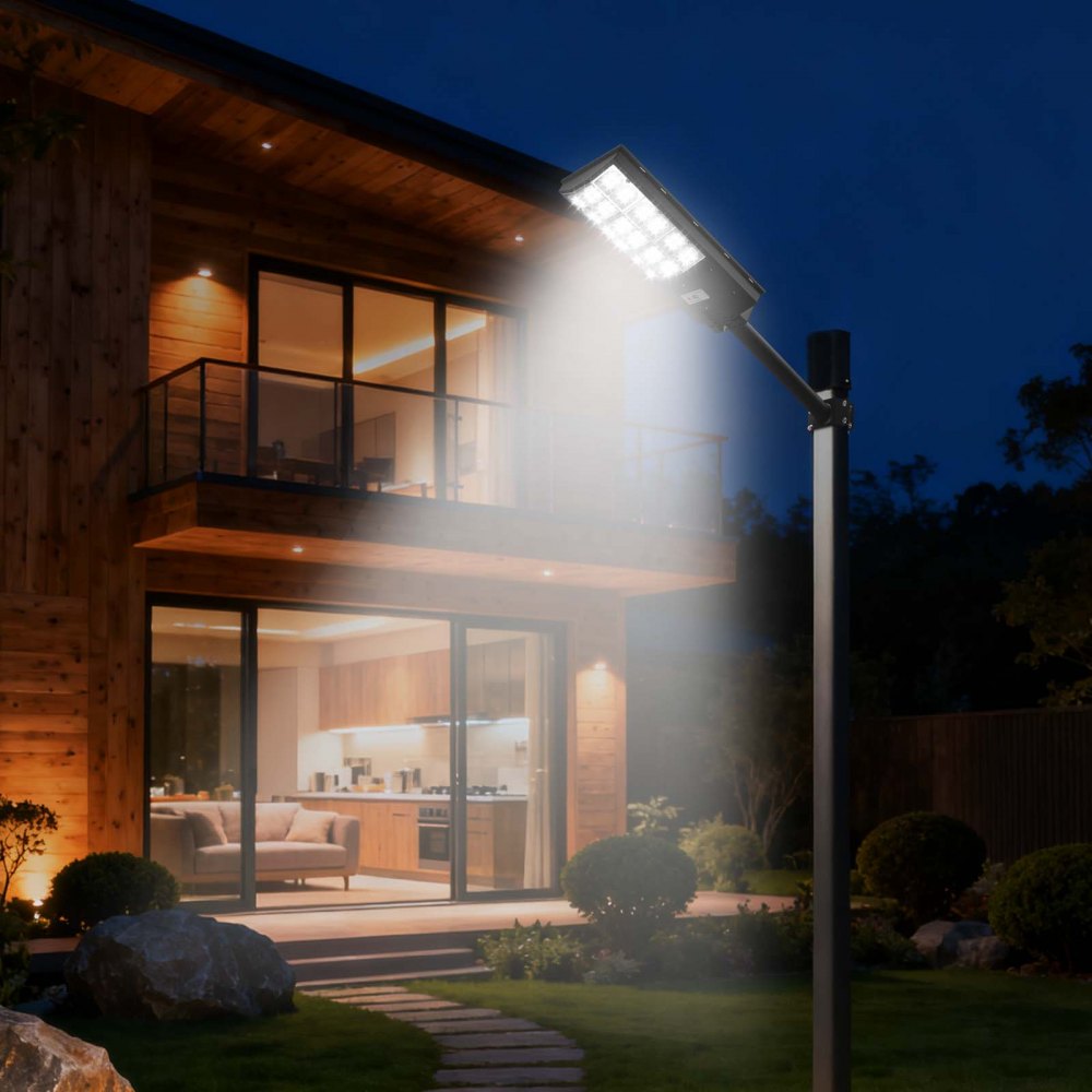 VEVOR 12000W Solar Street Light Outdoor, 900000LM, Commercial Parking Lot Light Dusk to Dawn, LED Flood Security Lamp with Motion Sensor, IP65 Waterproof Wide Angle Outdoor Lighting, for Driveway Yard