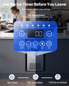 VEVOR Commercial Ice Maker Machine infographic - timer and control panel functions