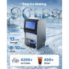VEVOR Commercial Ice Maker Machine, 90 lbs/24h with 13 lbs Storage Capacity, Countertop/Freestanding/Under Counter, Stainless Steel Ice Maker with LED Display & Self-Cleaning, for Home Bar Restaurant
