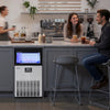 VEVOR Commercial Ice Maker Machine, 100 lbs/24h with 26 lbs Storage Capacity, Built-in/Freestanding/Under Counter, Stainless Steel Ice Maker with LED Display & Self-Cleaning, for Home Bar Restaurant