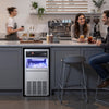 VEVOR Commercial Ice Maker Machine, 100 lbs/24h with 30-35 lbs Storage, Built-in/Freestanding/Under Counter, Stainless Steel Ice Maker with LED Display & Self-Cleaning, for Home Bar Restaurant