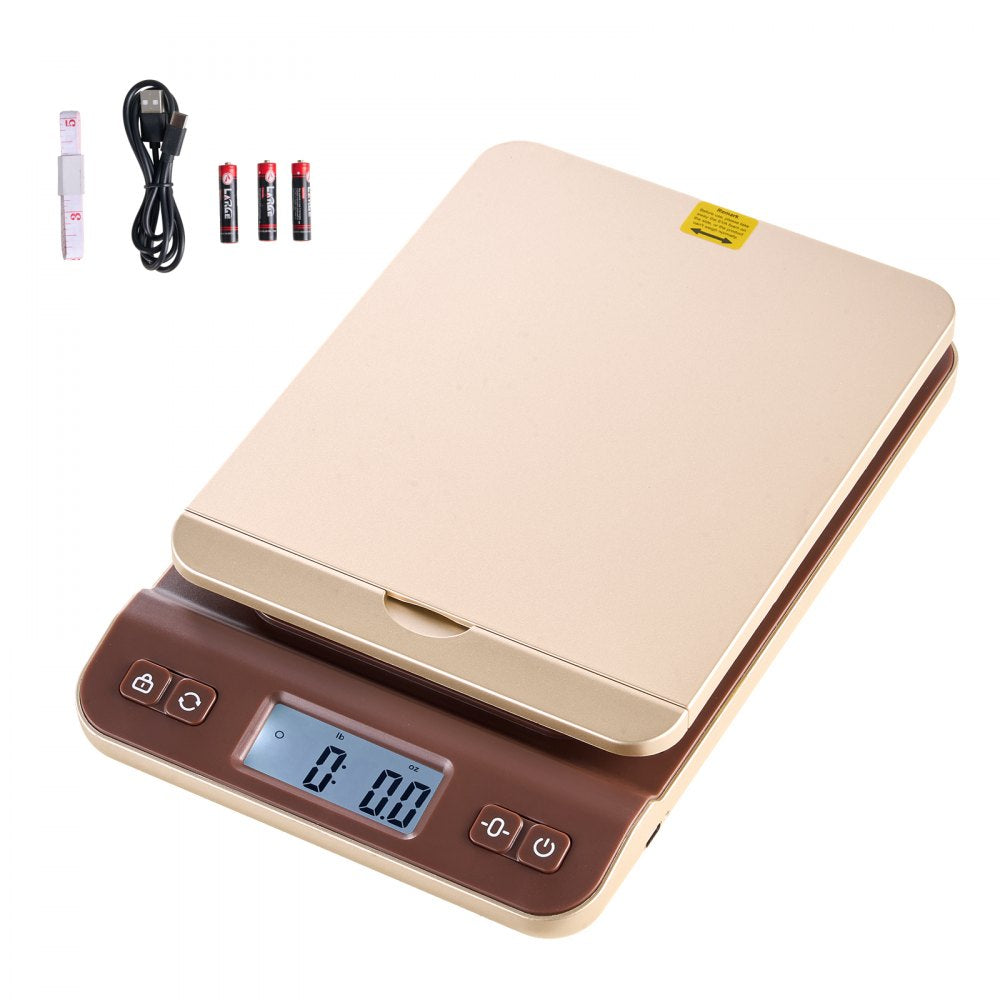 VEVOR Digital Shipping Postal Scale, 0.1 oz High Accuracy, 88 lbs Postal Scale with Hold/Tare/Auto-off Function, Flip Holder Design & Easy Calibration, Fit for Home and Office Use, Battery Included