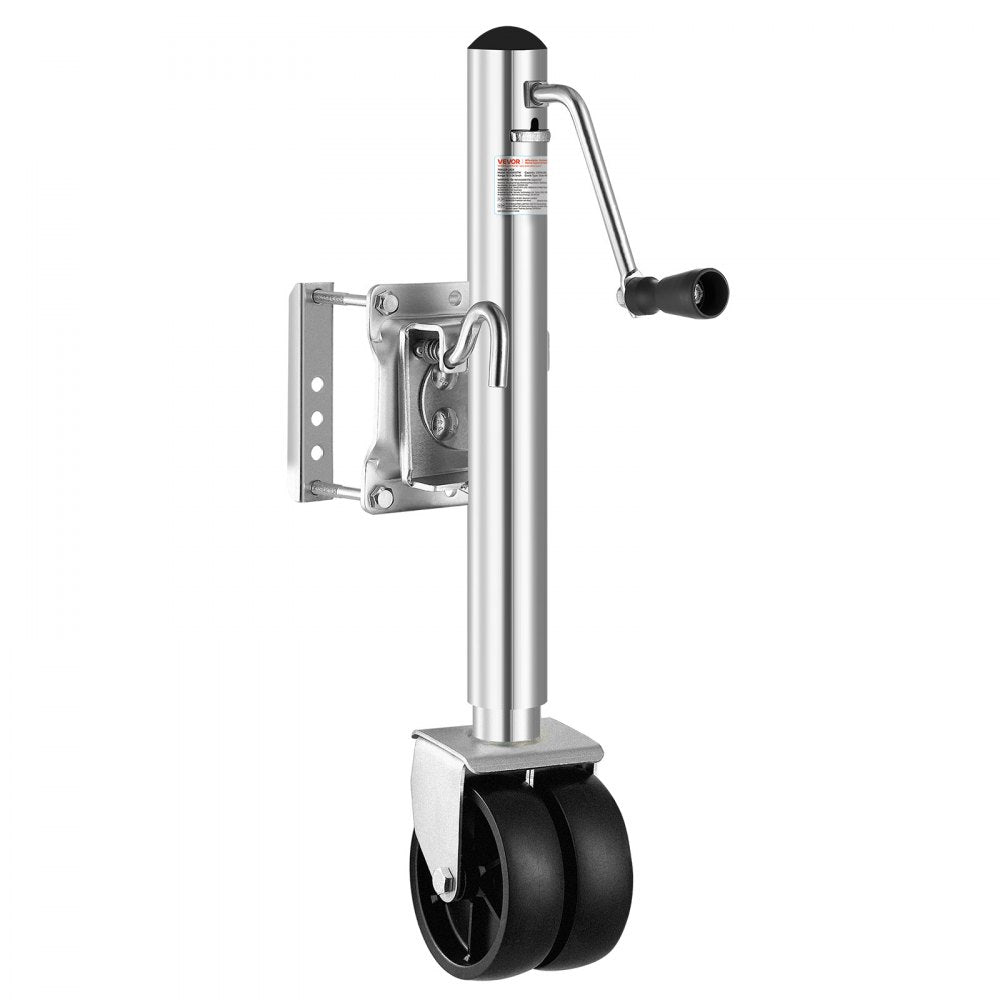 VEVOR Trailer Jack with Wheel, 2000 lbs Load Capacity, Heavy Duty Swivel Boat Trailer Jack with PP Single Wheel & Ergonomic Handle, 12-inch Lift, Fit for RVs, Boats, Horse Trailers, Utility Trailers