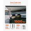 VEVOR Trailer Jack with Wheel, 1500 lbs Load Capacity, Heavy Duty Swivel Boat Trailer Jack with PP Single Wheel & Ergonomic Handle, 12-inch Lift, Fit for RVs, Boats, Horse Trailers, Utility Trailers