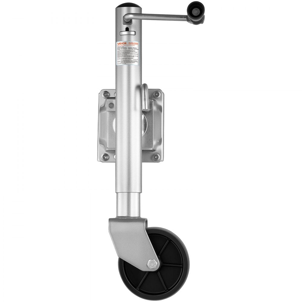 VEVOR Trailer Jack with Wheel, 1500 lbs Load Capacity, Heavy Duty Swivel Boat Trailer Jack with PP Single Wheel & Ergonomic Handle, 12-inch Lift, Fit for RVs, Boats, Horse Trailers, Utility Trailers
